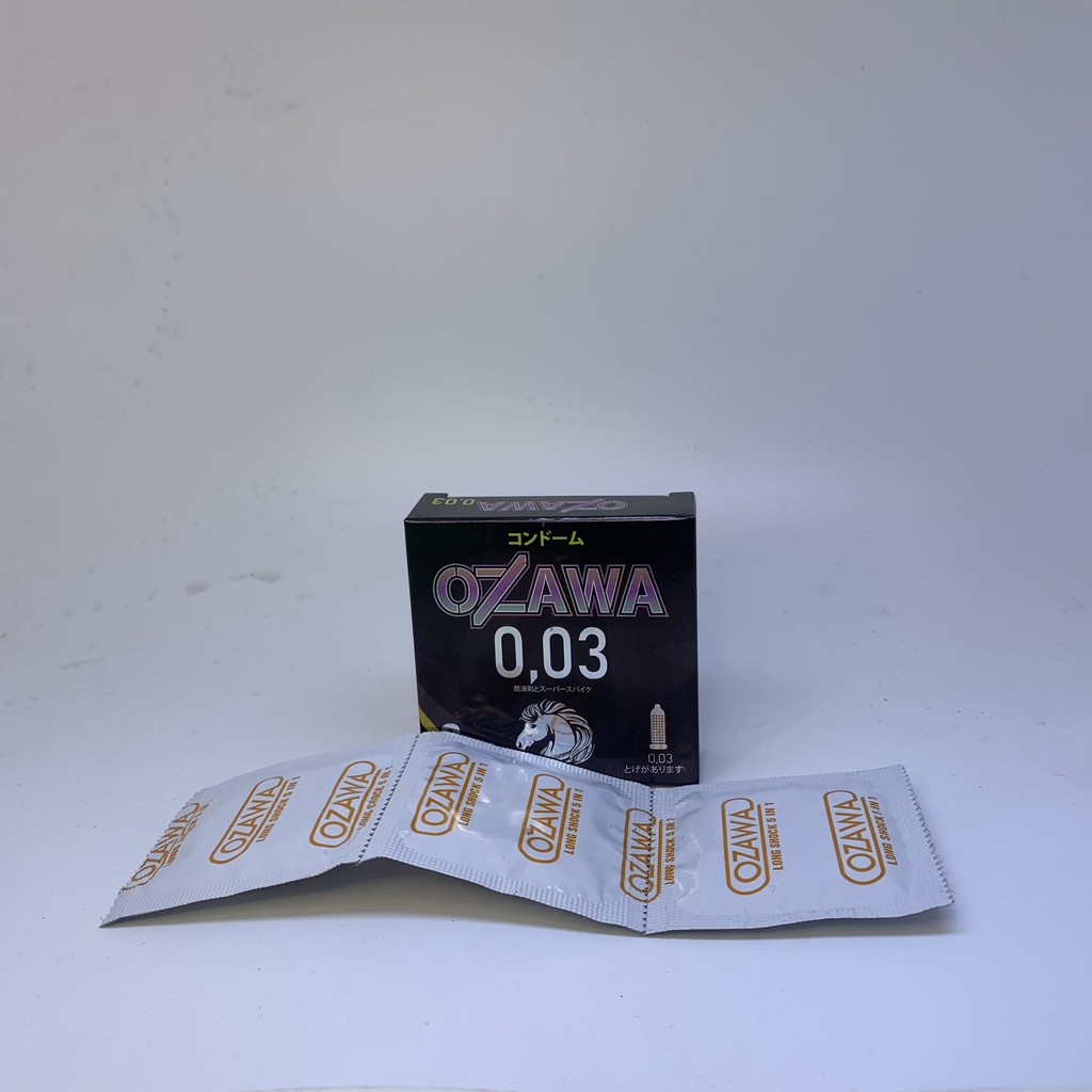Bao cao su OZAWA hộp 10 cái (GAI) Cao su tự nhiên, chất bôi trơn tự nhiên, siêu mỏng 0,03