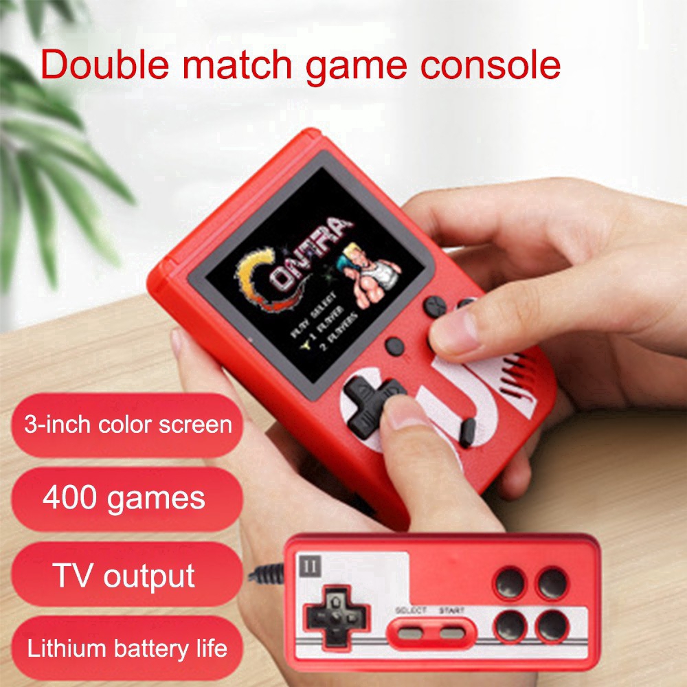 Máy chơi game cầm tay mini chứa 400 trò chơi trong 1 màn hình 3.0 inch kết nối AV TV có trò Mario Bomberman kiểu retro