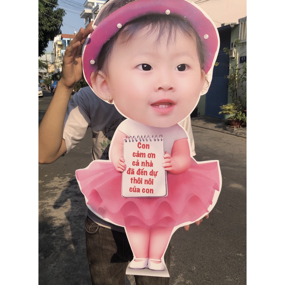 Chibi trang trí tiệc cao 80cm trang trí thôi nôi đầy tháng sinh nhật cho bé