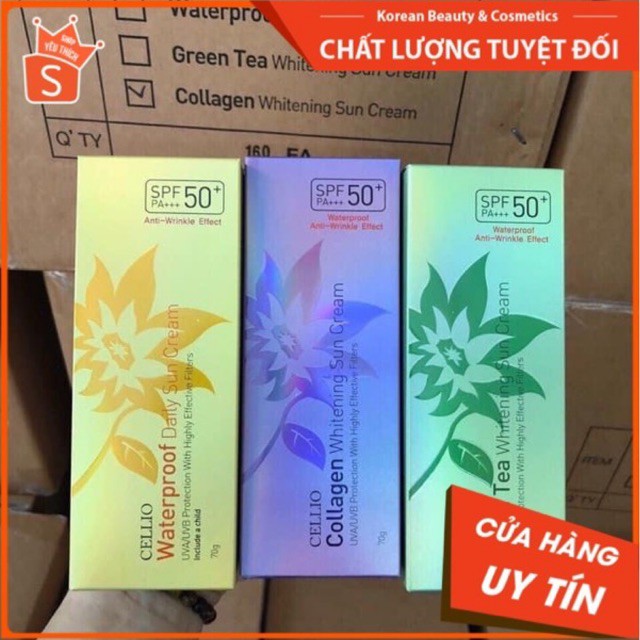 🔥Siêu Hot🔥 Kem Chống Nắng Nhiều Giờ Cellio SPF 50+ Hàn Quốc Giá Bình Dân