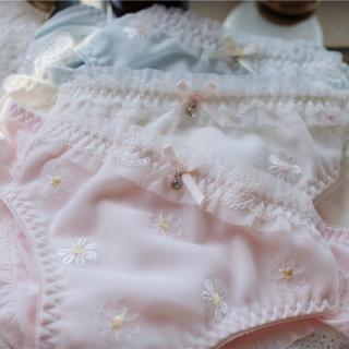 Quần lót nữ vải lụa thêu hoa phong cách Nhật Bản quyến rũ