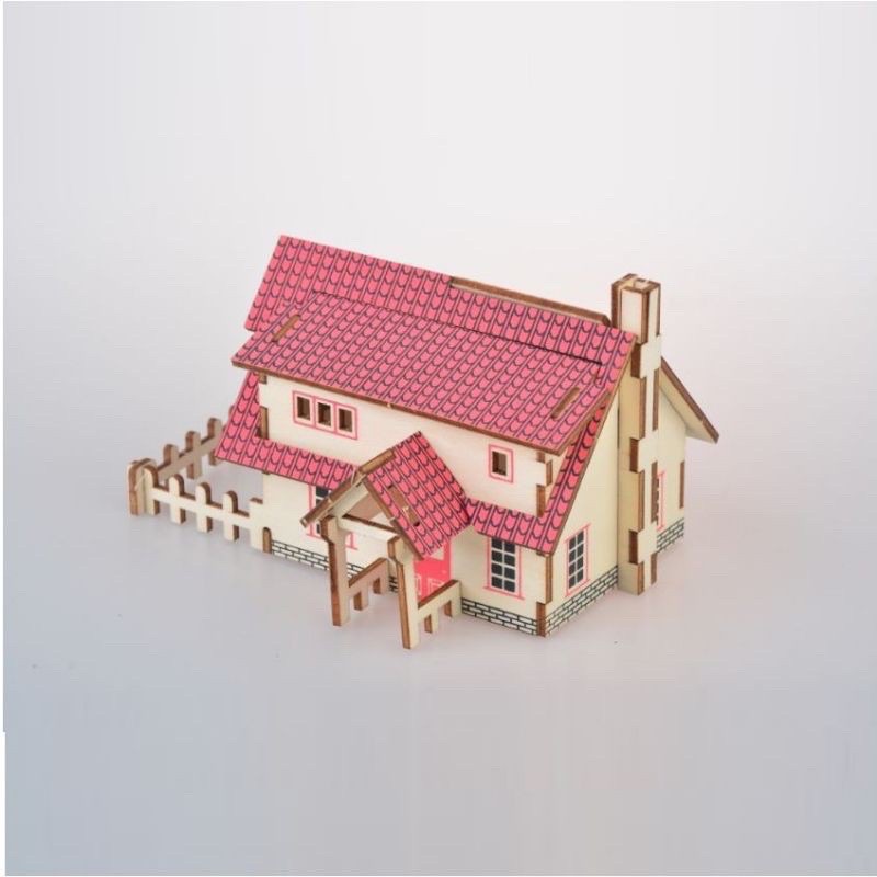 Mô hình lắp ghép nhà bằng gỗ 3d ib chọn mẫu