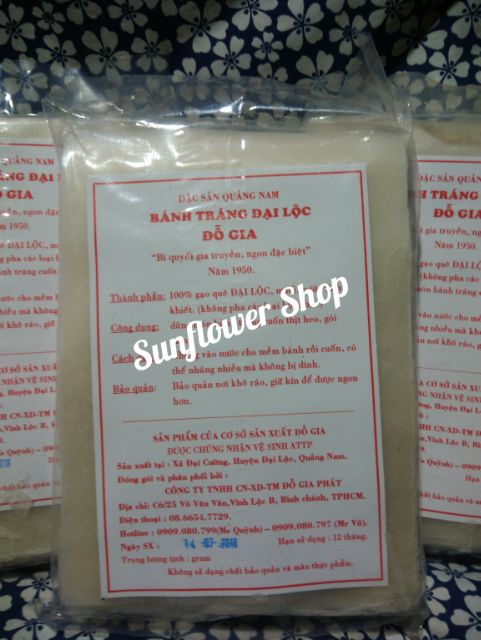 Bánh tráng đại lộc Đỗ Gia Quảng Nam 500g