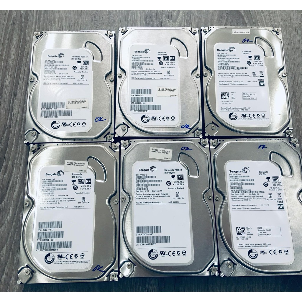 Siêu Rẻ - Ổ Cứng HDD 250GB Sata II Cũ, Sức Khoẻ 100%