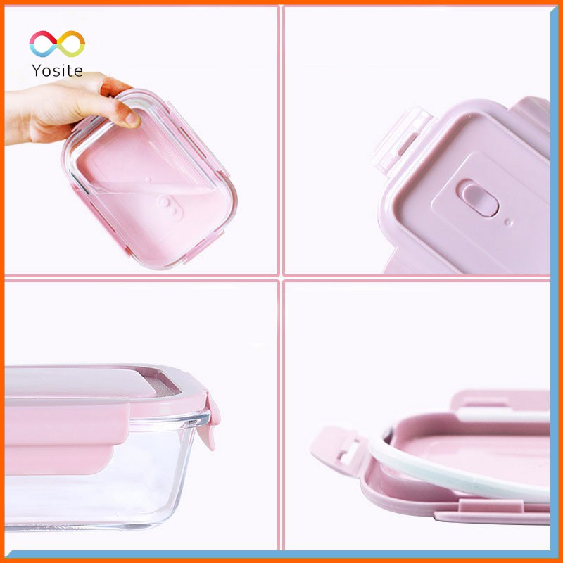 [Tặng túi giữ nhiệt và thìa đũa] Hộp cơm thủy tinh chia ngăn Hộp cơm văn phòng | BigBuy360 - bigbuy360.vn