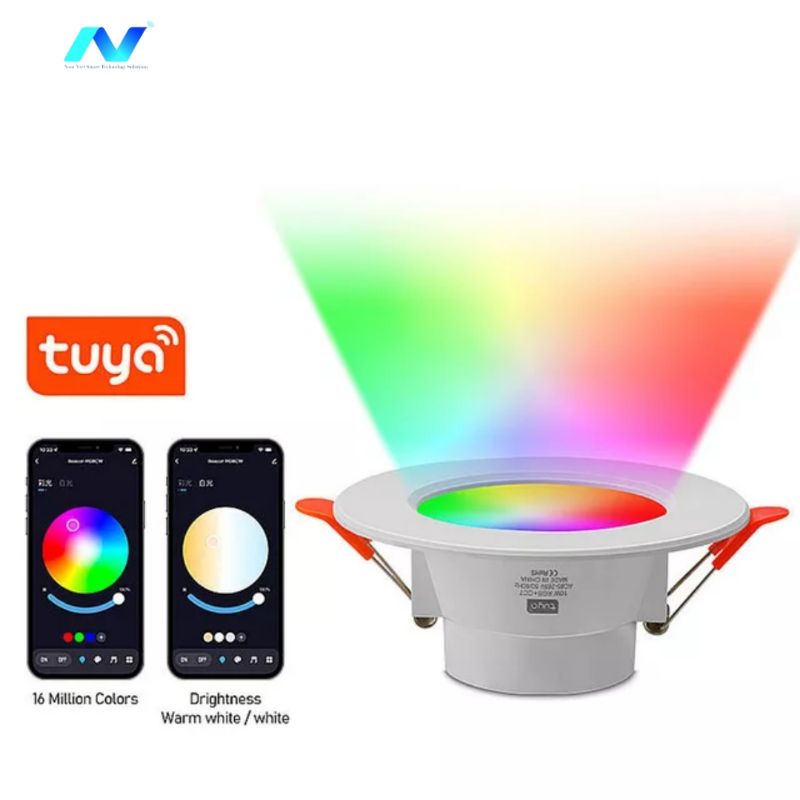 Đèn âm trần thông minh Bluetooth Tuya 10W Điều khiển quá điện thoại, giọng nói tiếng viêt