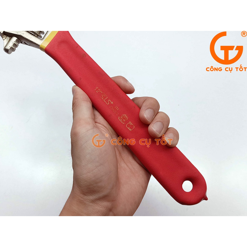 Mỏ lết 12inch 300mm bằng thép 45 hiệu LS có thước đo độ mở