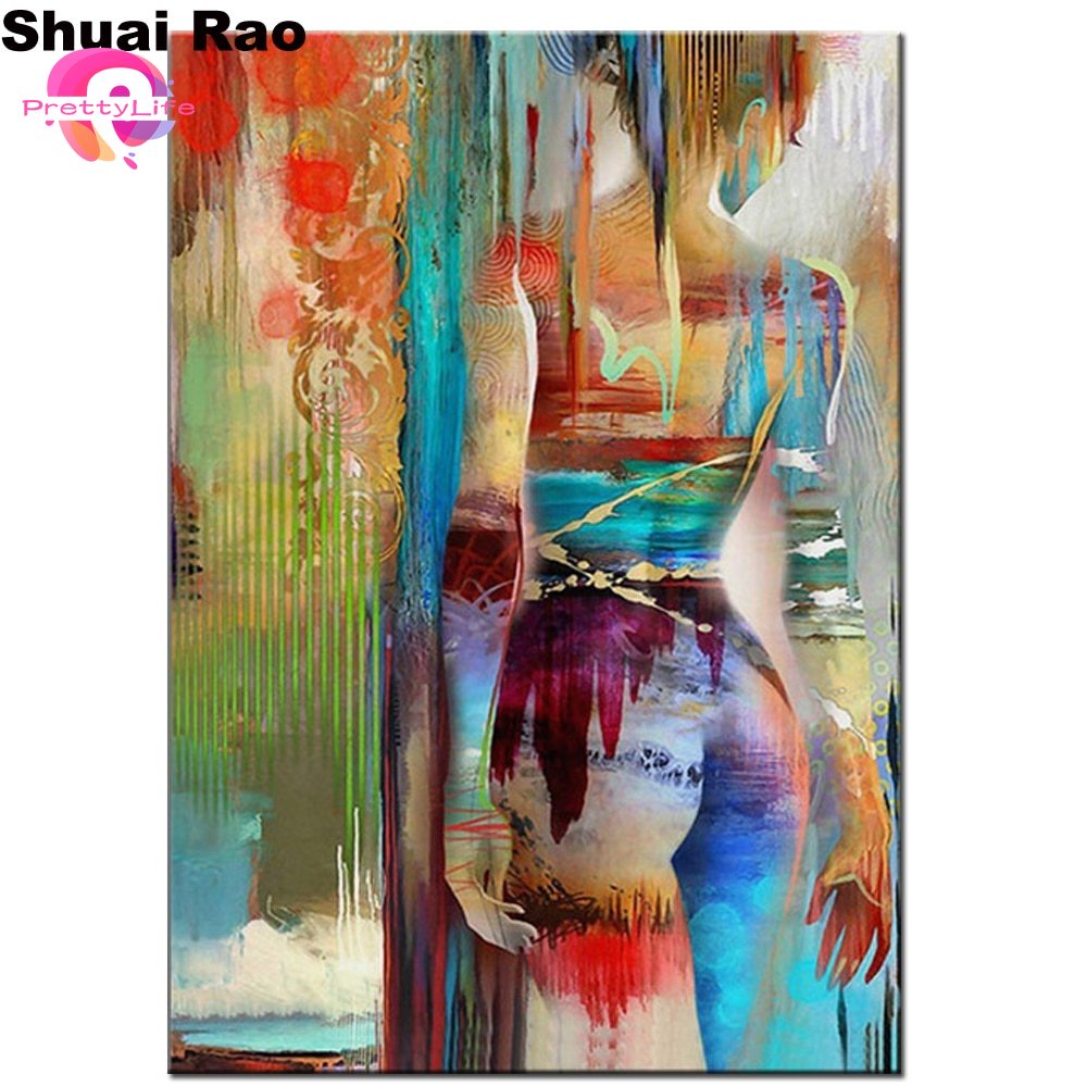 Bộ tranh đính đá 5D họa tiết cô gái độc đáo DIY 30x40cm