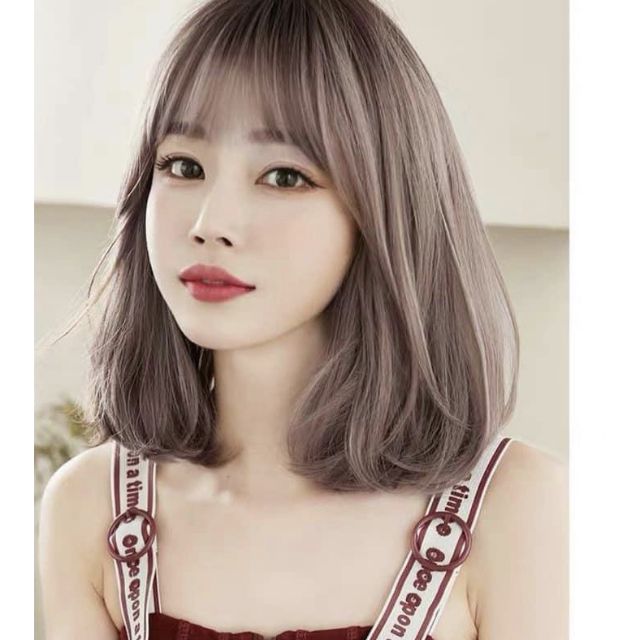 Tóc giả nguyên đầu cúp ❤️❤️ FREESHIP ❤️❤️ nguyên đầu cúp tự nhiên hồng khói, 3016