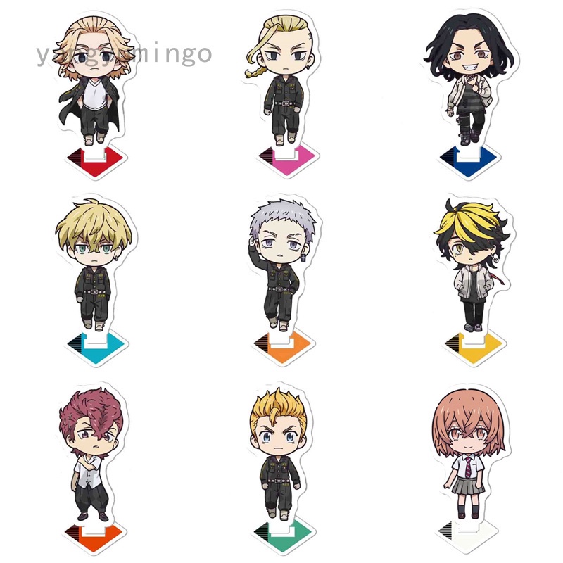 Thẻ in hai mặt hình nhân vật trong anime Tokyo Revengers bằng chất liệu acrylic dùng để trang trí bàn làm việc