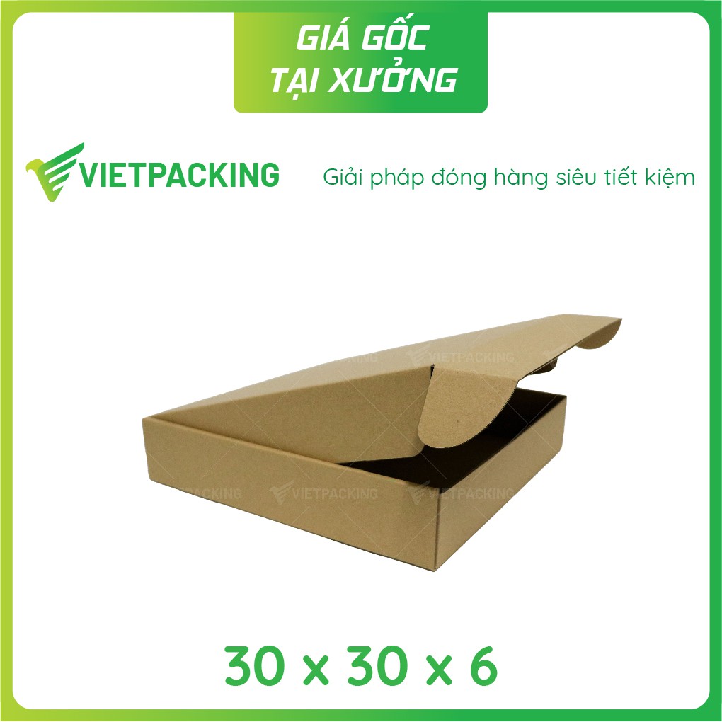 30x30x6 - 20 hộp carton nắp gài hông đựng quần áo đẹp V192