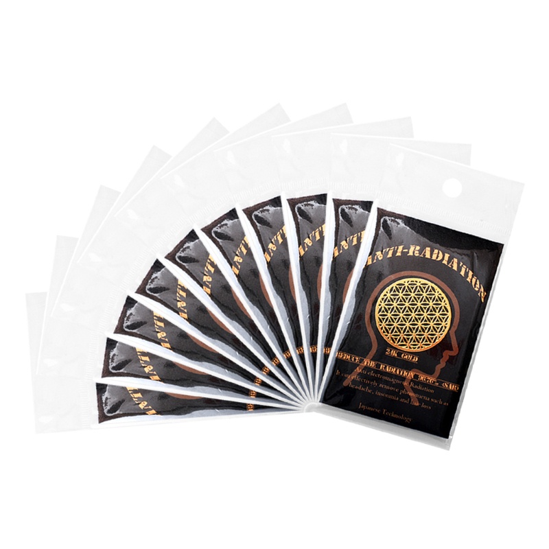 Bộ 10 Miếng Dán Bảo Vệ Chống Bức Xạ Màu Vàng 24K Cho Điện Thoại