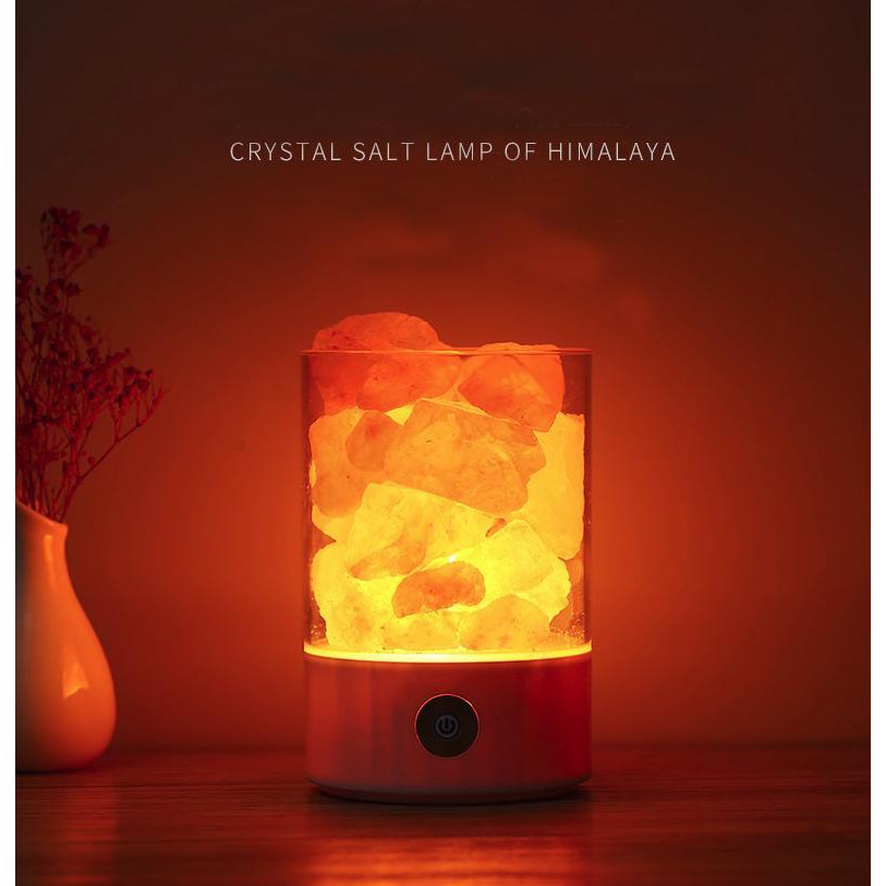 Đá muối Himalaya kiêm đèn ngủ, tạo ion âm lọc khí đồng thời bảo vệ sức khỏe của bạn (0.9kg đá) - Gia dụng SG
