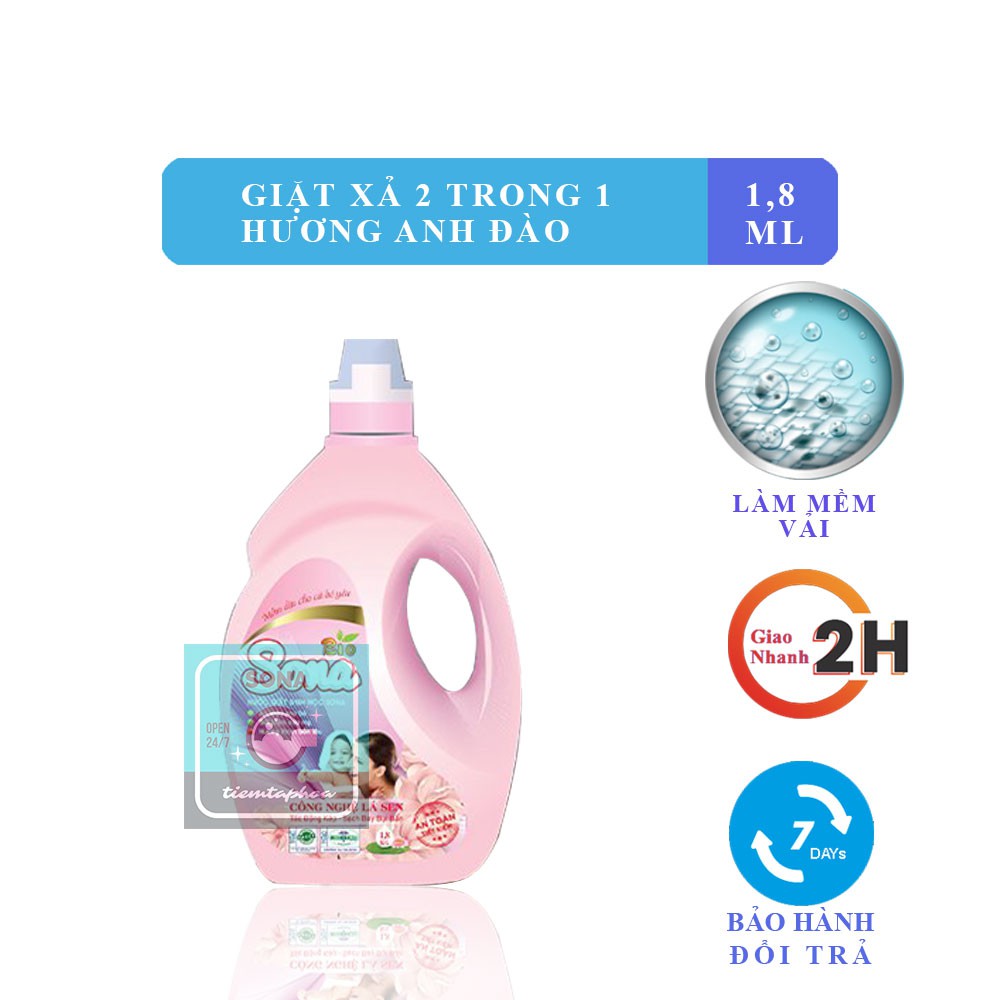 Nước Giặt SoNa 1,8kg Hương Anh Đào