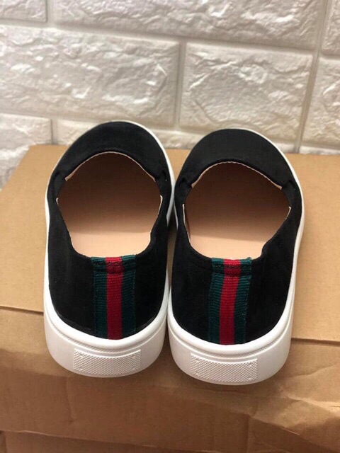 [Shopee trợ giá] Giày slip on trơn Gót kẻ đế mềm đi cực êm chân đi bao phê