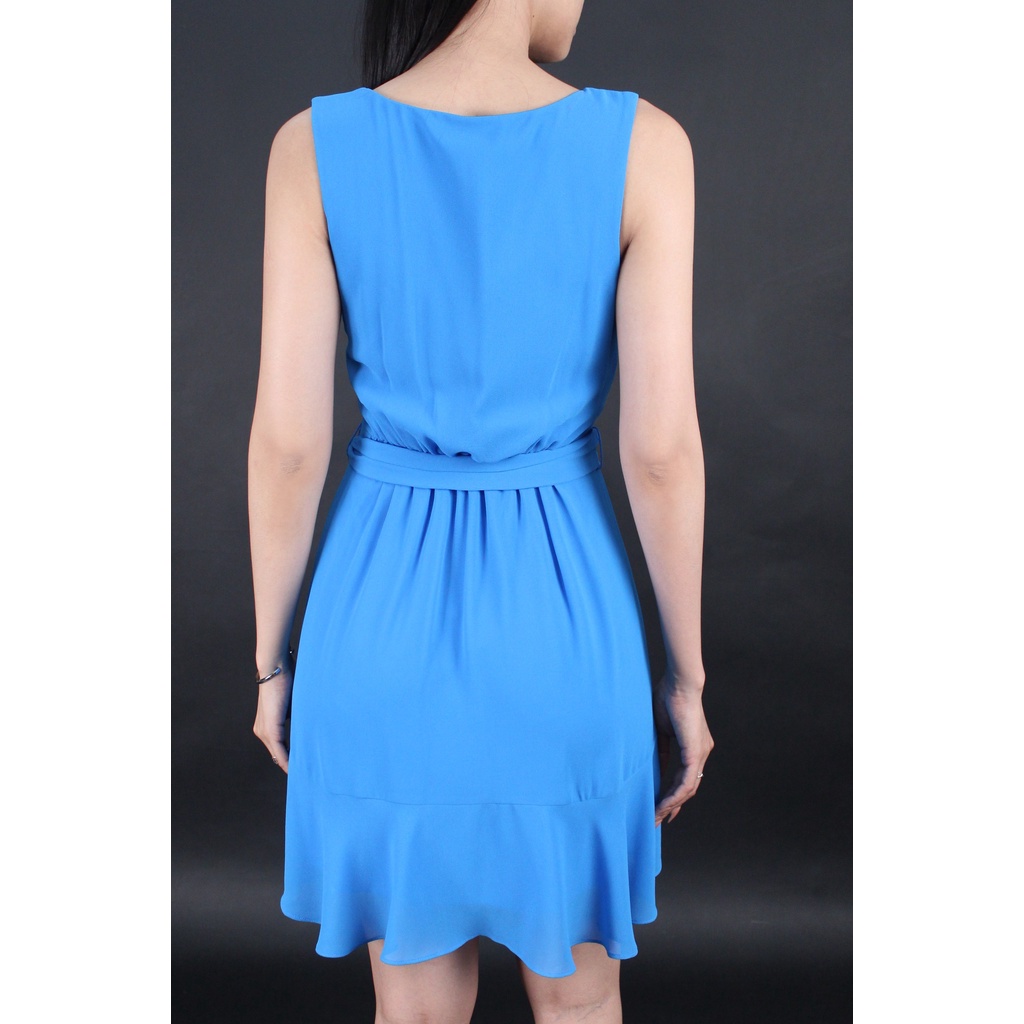 Q8719 - Đầm voan BCX đắp chéo sát nách bèo lai, cột nơ