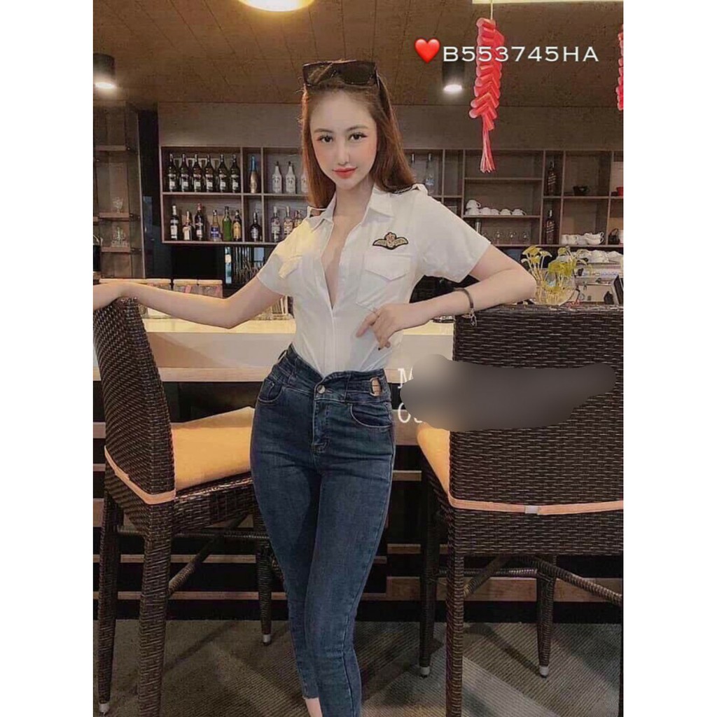 [ KÈM VIDEO] Áo sơ mi nữ huy hiệu cơ trưởng mới về cá tính- hình chụp trải sàn cực đẹp