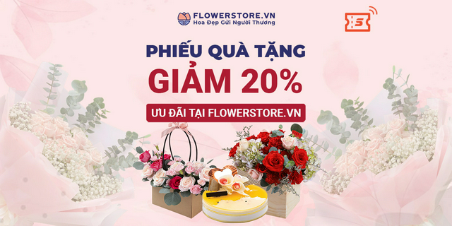 Toàn quốc [E-voucher] Ưu đãi 20% tối đa 200K đặt hoa Flowerstore