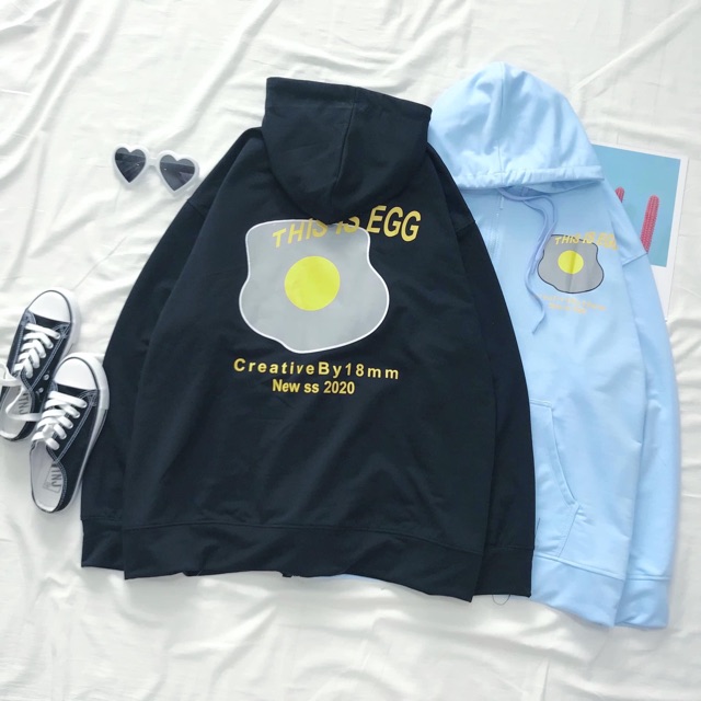 Áo Hoodie Zip Trứng Rán Ảnh Thật