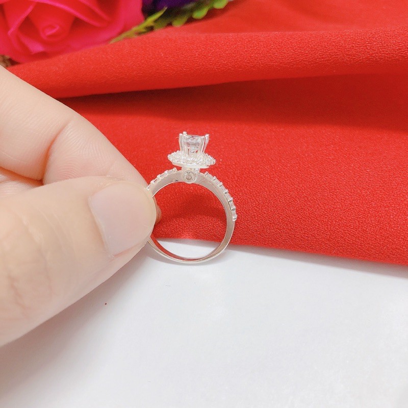 Nhẫn nữ bạc ta đá cao, nhẫn bạc bibi silver sang chảnh