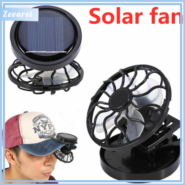 Quạt Làm Mát Mini Sử Dụng Năng Lượng Mặt Trời Có Kẹp Gắn Nón Tiện Dụng