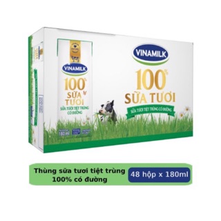  MẪU MỚI SỮA TƯƠI TIỆT TRÙNG VINAMILK 100% CÓ ĐƯỜNG 180ML