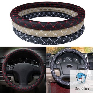 Bọc vô lăng khâu chỉ xe hơi, ôtô giả da mềm chống trượt