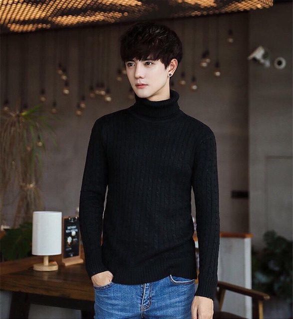 Áo len cổ lọ vặn thừng hàn quốc siêu dày | BigBuy360 - bigbuy360.vn