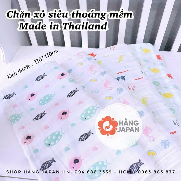 Chăn xô siêu thoáng mềm cho bé Kích thước: 110*110cm giao màu ngẫu nhiên