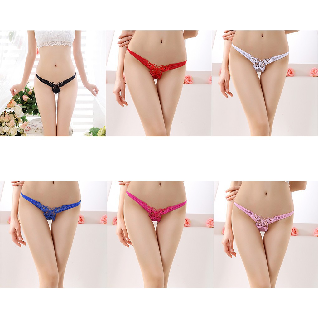 Quần lót ren hoa hình bướm xuyên thấu quyến rũ cho nữ