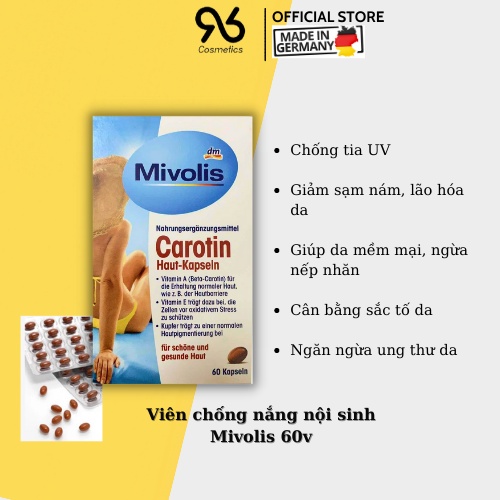 Viên chống nắng giảm sạm nám, giúp da mềm mại, giảm nếp nhăn và lão hóa da nội địa Đức | BigBuy360 - bigbuy360.vn