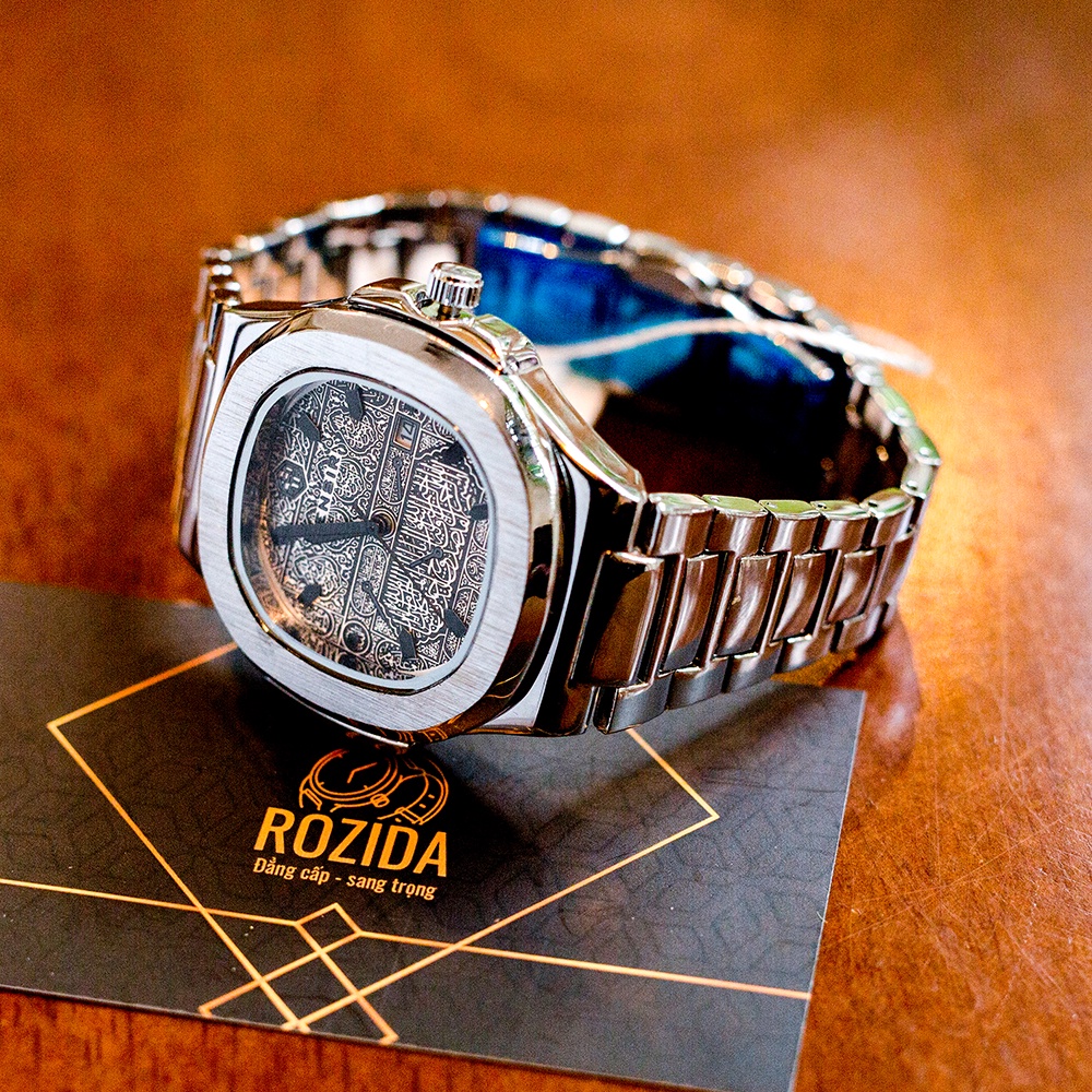 Đồng hồ nam chính hãng đẹp dây thép cao cấp mặt vuông thời trang họa tiết cổ điển chống nước Rozida'1 DH16 | BigBuy360 - bigbuy360.vn