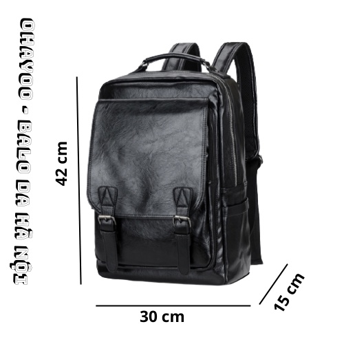 Balo da nam nữ chất liệu da PU cao cấp Hàn Quốc chống nước laptop 15,6 inch |𝑶𝒉𝒂𝒚𝒐𝒐- 𝑩𝒂𝒍𝒐 𝒅𝒂 𝑯𝒂̀ 𝑵𝒐̣̂𝒊