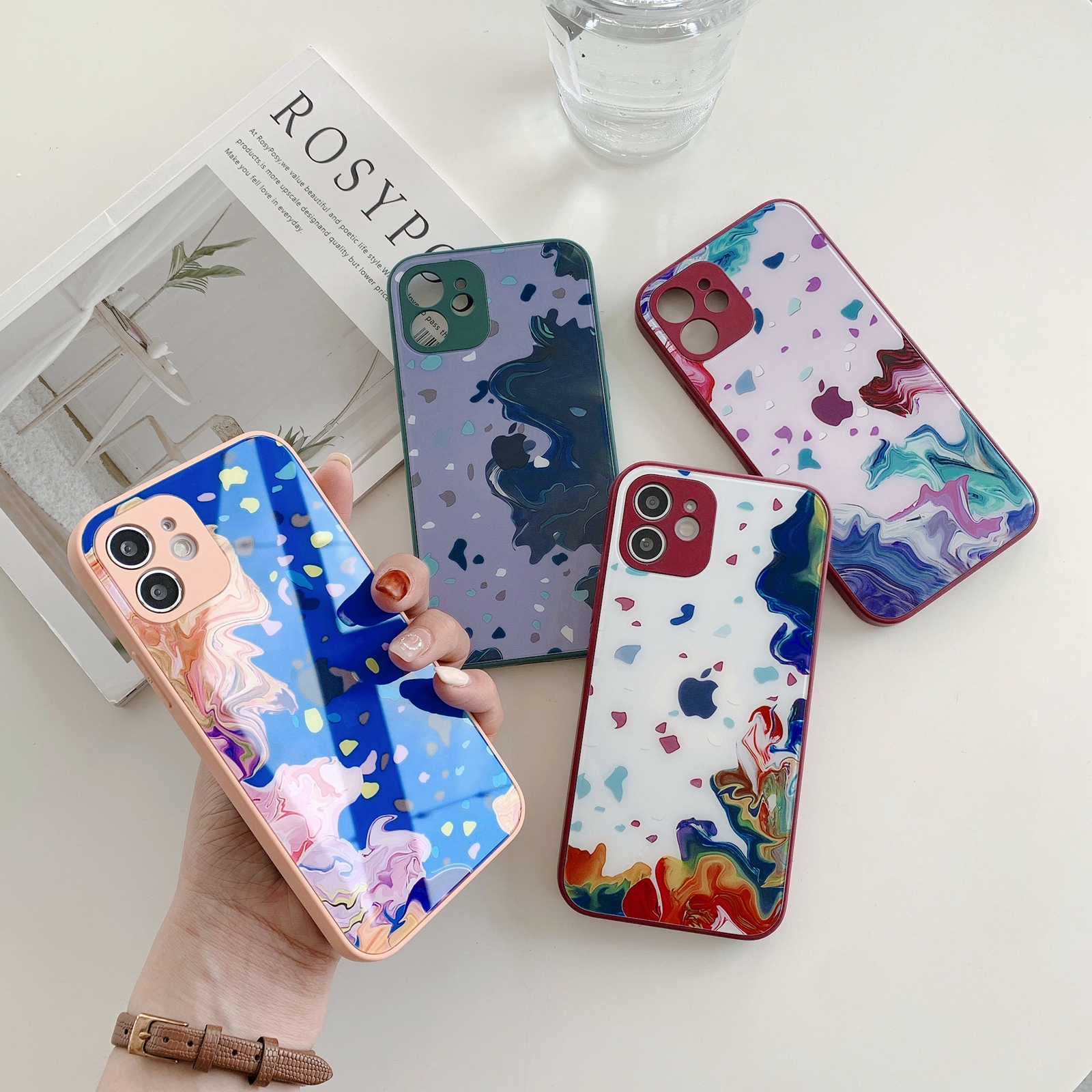 Ốp Lưng Kính Cường Lực Chống Sốc Viền Màu Cho Iphone 12 11 Pro Max 7 / 8 Plus Se 2020 X Xs Max Xr | BigBuy360 - bigbuy360.vn