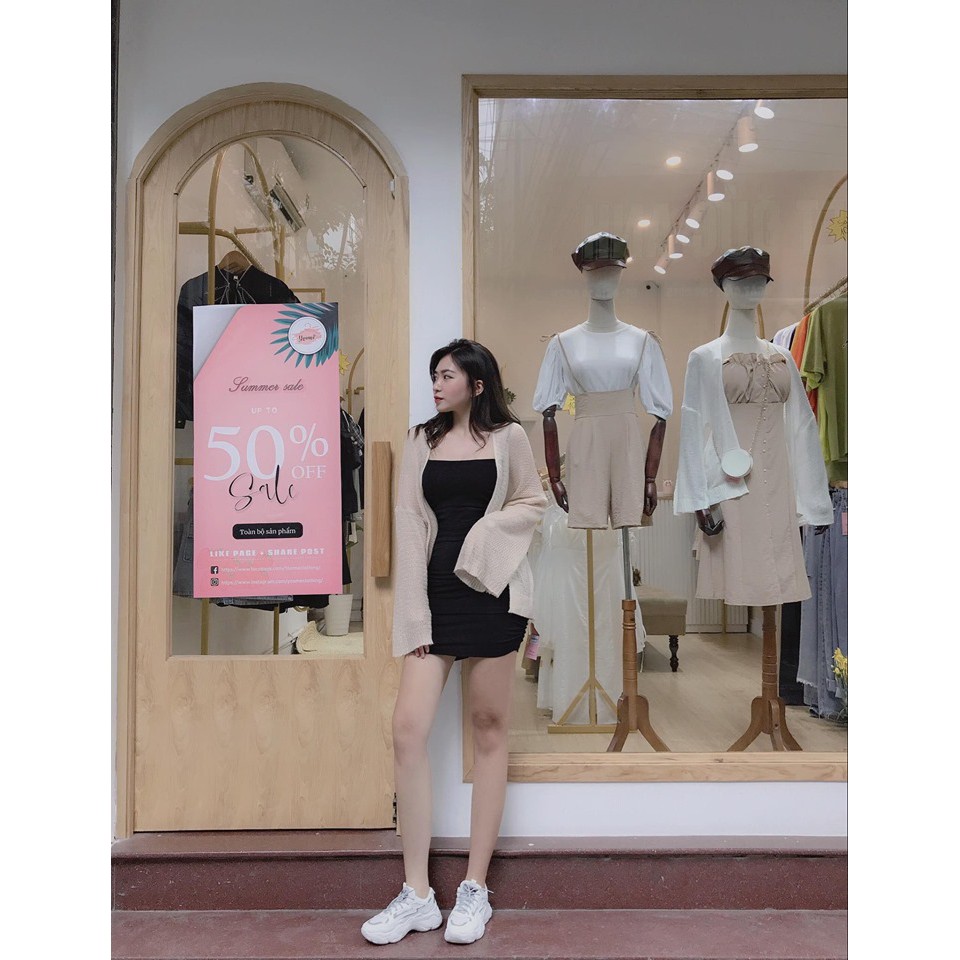 Váy body 2 dây chun nhún hông chất cottonzip ôm tôn dáng cho nữ Yoomeclothing [ẢNH THẬT TẠI SHOP] | BigBuy360 - bigbuy360.vn