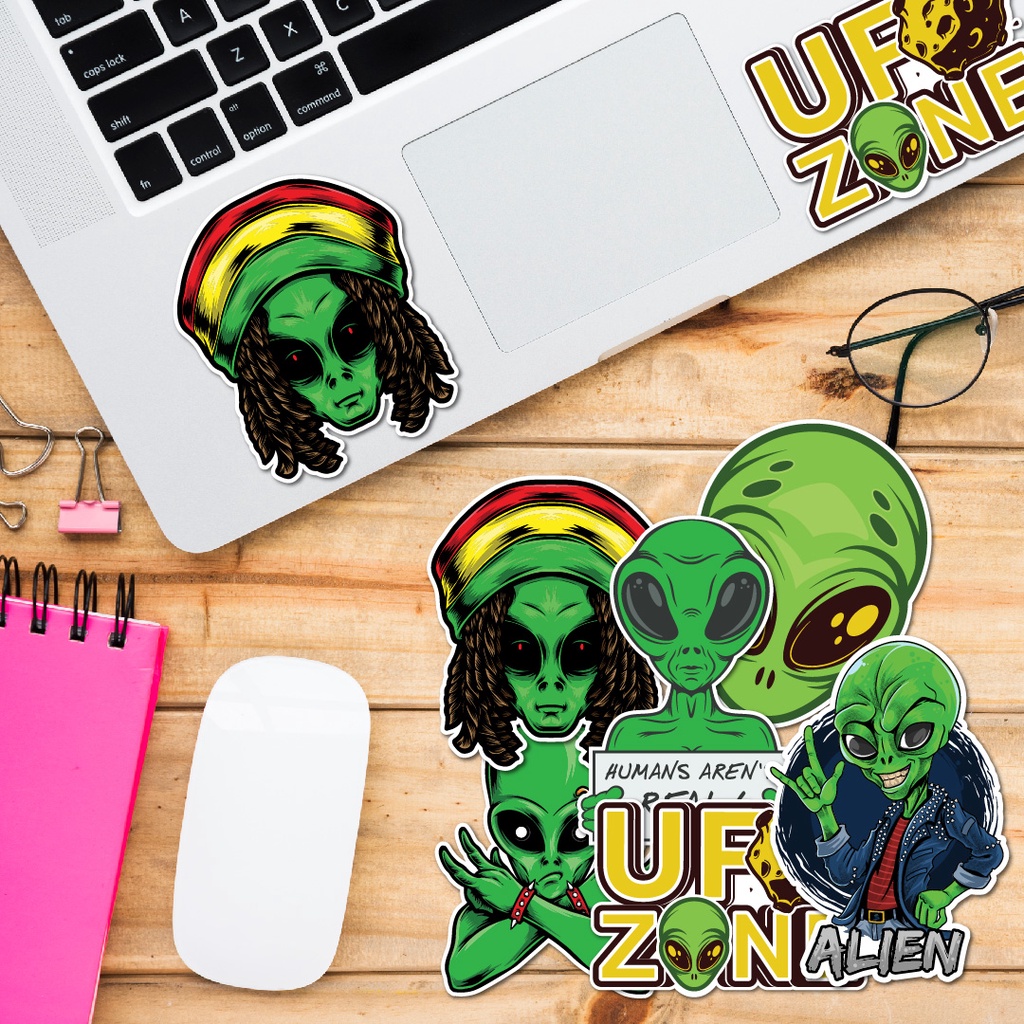 STICKER LẺ - Sticker Alien dán mũ bảo hiểm, laptop, điện thoại, vali. MSP: SS14