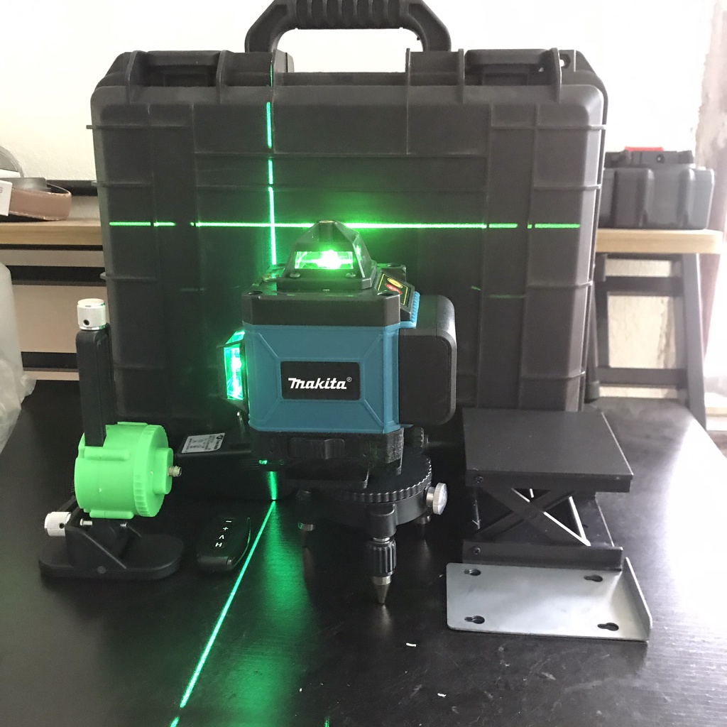 Máy cân mực Laser 16 tia Makita - Máy cân bằng  quay 360 độ có điều khiển từ xa -đủ phụ kiện bảo hành 12 tháng