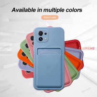 Ốp điện thoại TPU mềm hình vuông có ngăn đựng thẻ cho Mi 11 Lite 11Lite 5G Ne 11 Pro