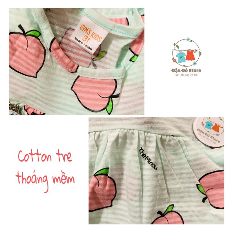 Bộ Dài Tay Bé Gái BabyDoll Cotton Tre Xuất Nhật - Bộ quần áo thu đông bé gái