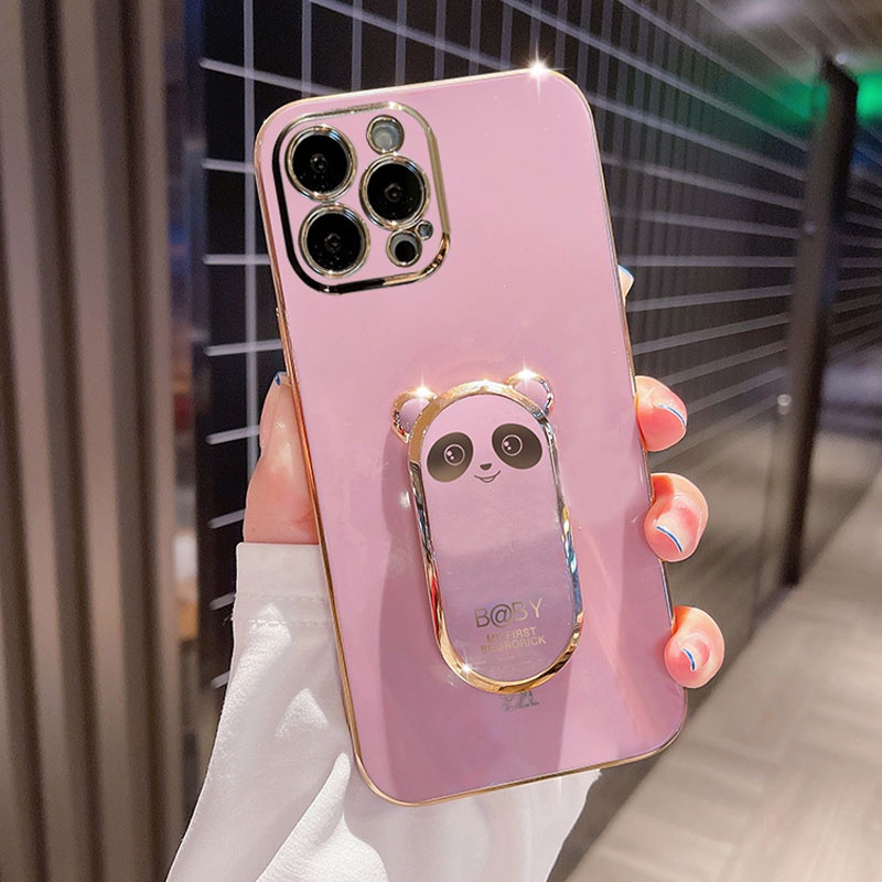 Ốp Điện Thoại TPU Dẻo Tráng Gương Kèm Giá Đỡ Đa Năng Thời Trang Cho IPhone 7 8plus X XR XS Max 11 12 13 Pro Max