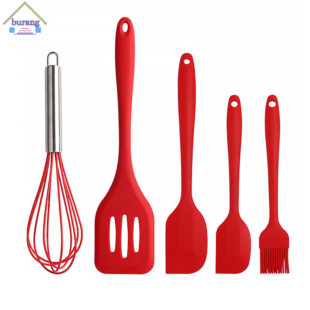 Set 5 dụng cụ nhà bếp bằng silicon an toàn tiện dụng