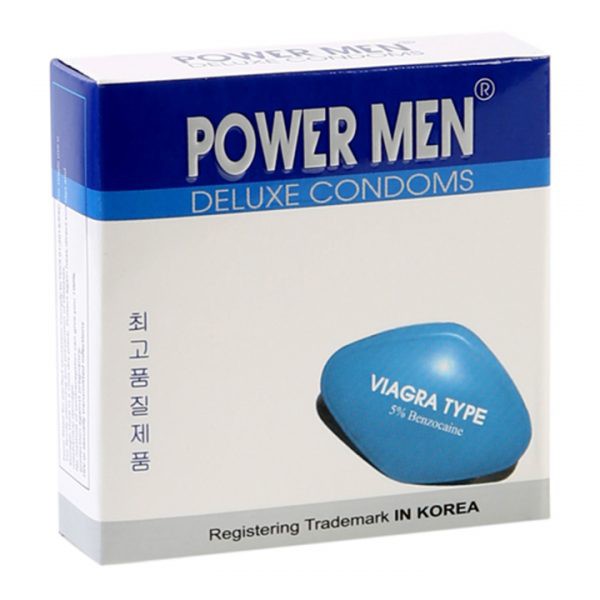 Bao cao su Powermen Viagra Type Siêu mỏng, Kéo dài (Hộp 3 chiếc) - CS027