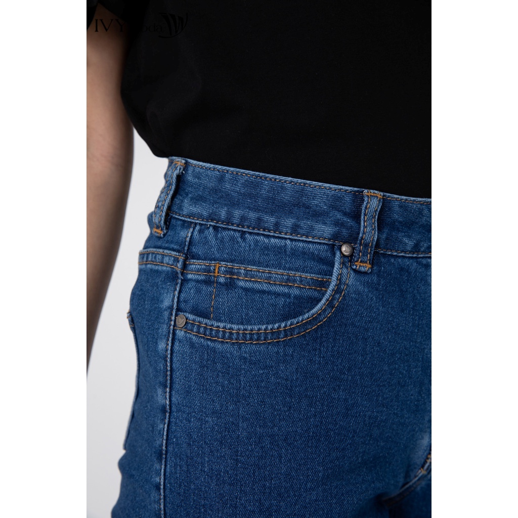 Quần jeans nữ xanh dương đậm IVY moda MS 25B8048