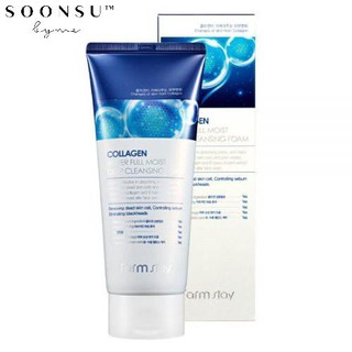Sữa Rửa Mặt Sạch Sâu Farmstay Collagen Water Full Moist Deep Cleansing Foam