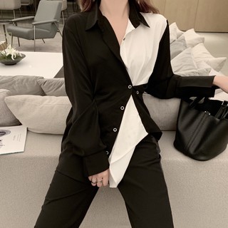 Áo sơ mi đen trắng Áo sơ mi dài tay