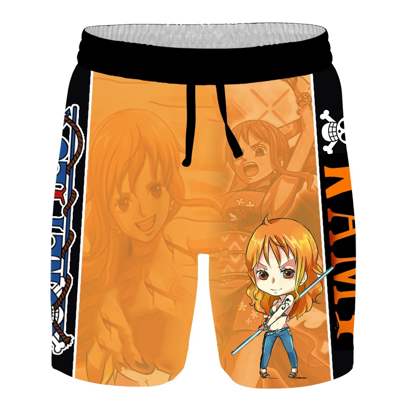Quần Short In Hoạt Hình One Piece 3D Size S-6XL Thời Trang Đi Biển