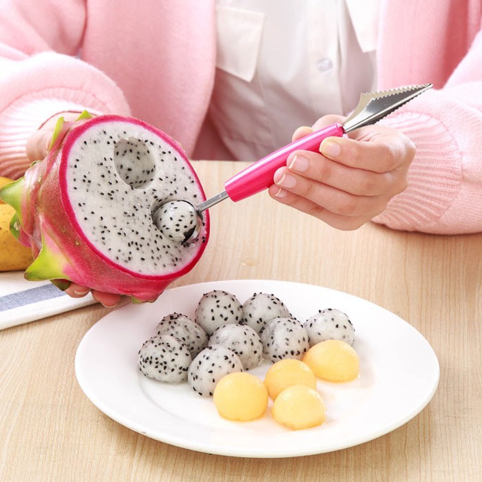 Muỗng Múc Kem, Trái Cây Viên Tròn,Tỉa Trái Cây, Rau Củ 2 in 1