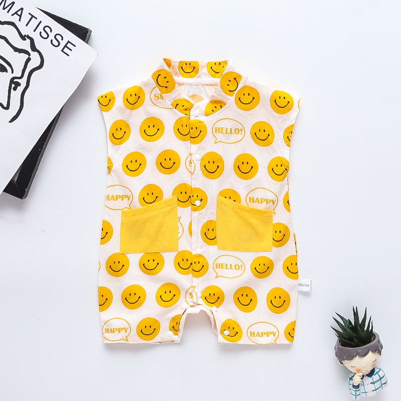 Bộ Áo Liền Quần Mùa Hè Dễ Thương Mỏng Nhẹ Cho Bé Sơ Sinh