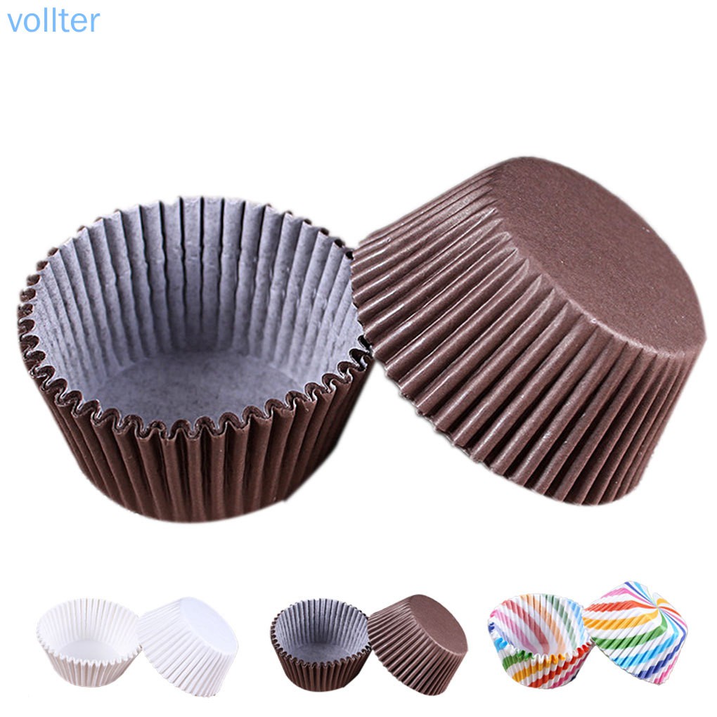 Set 100 Đế Giấy Lót Bánh Cupcake Nhiều Màu Sắc Tiện Dụng