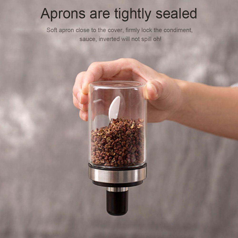 Lọ Đựng Gia Vị Bằng Thủy Tinh Kèm Muỗng Tiện Dụng